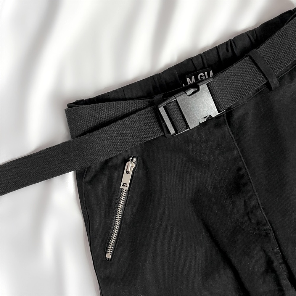 I.AM.GIA Black Cargo Zip Trousers - Picture 3 of 4